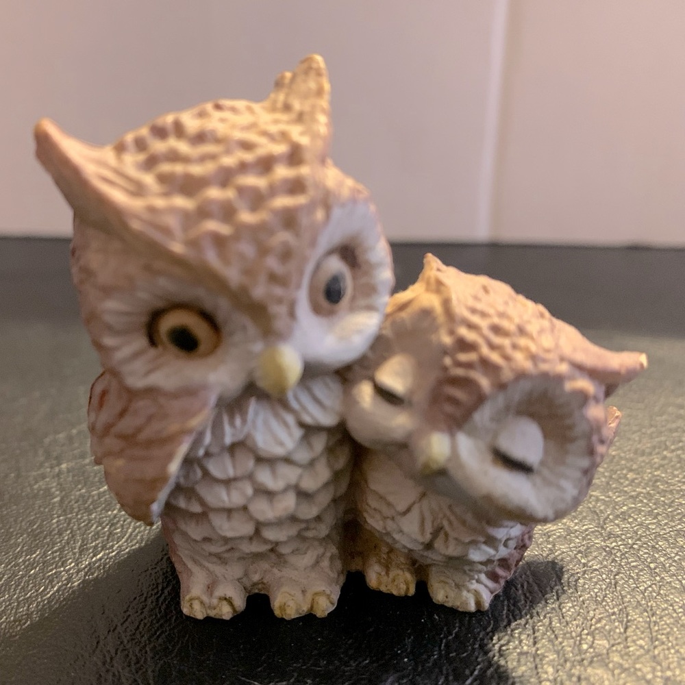 Vintage Mom Owl with Baby